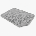 Tapis de bain gaufré à franges