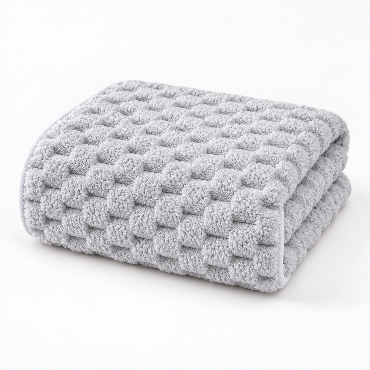 Serviette de bain moelleuse à relief damier