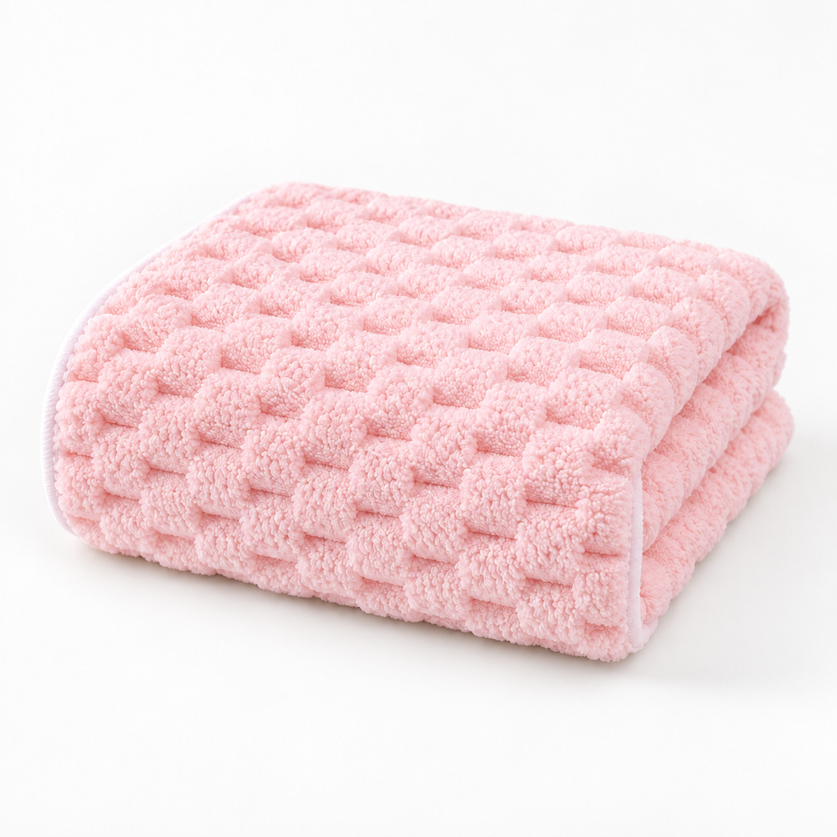 Serviette de bain moelleuse à relief damier