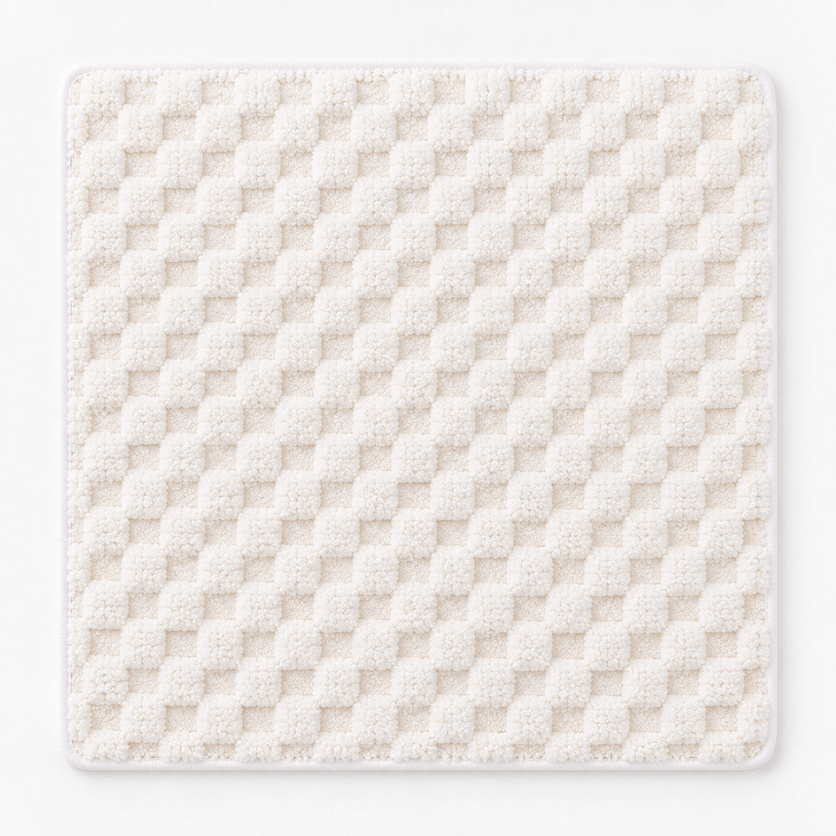 Serviette de bain moelleuse à relief damier