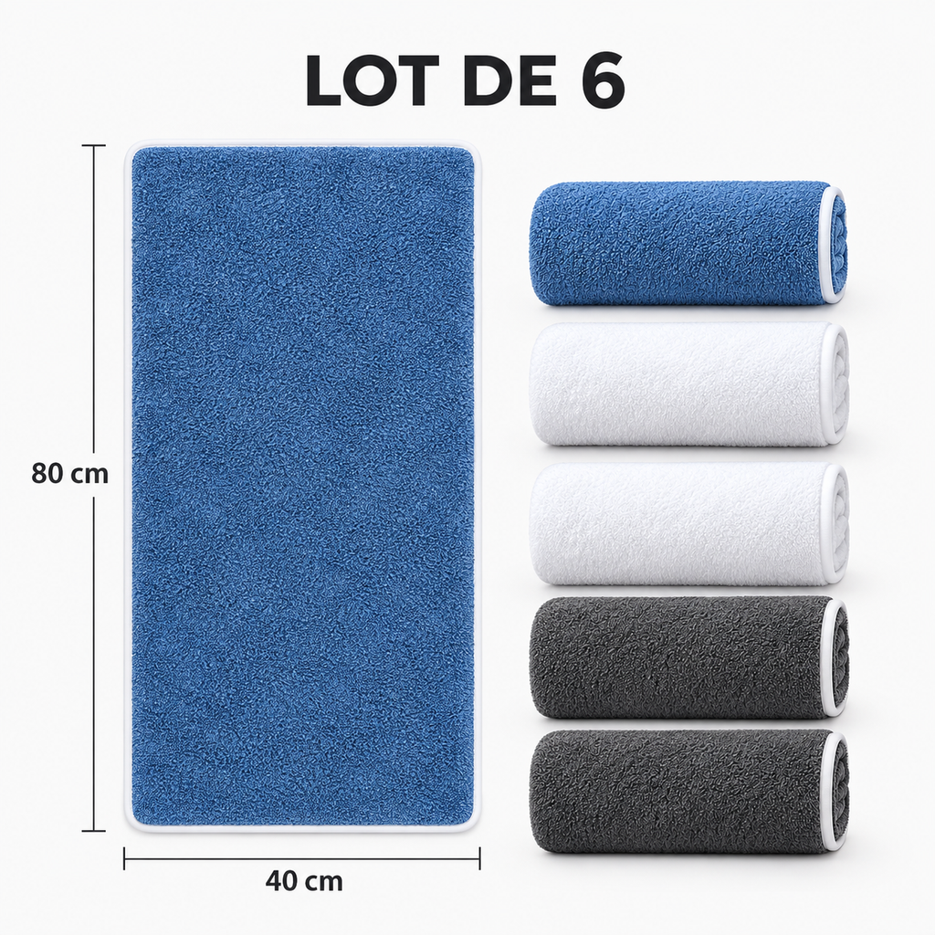 Set de 6 serviettes douces et absorbantes