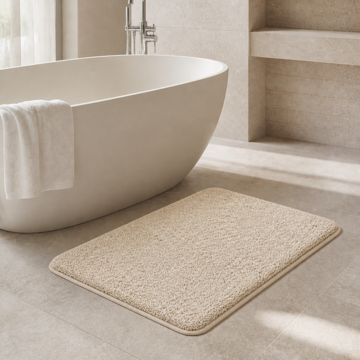 Tapis de bain épais et texturé