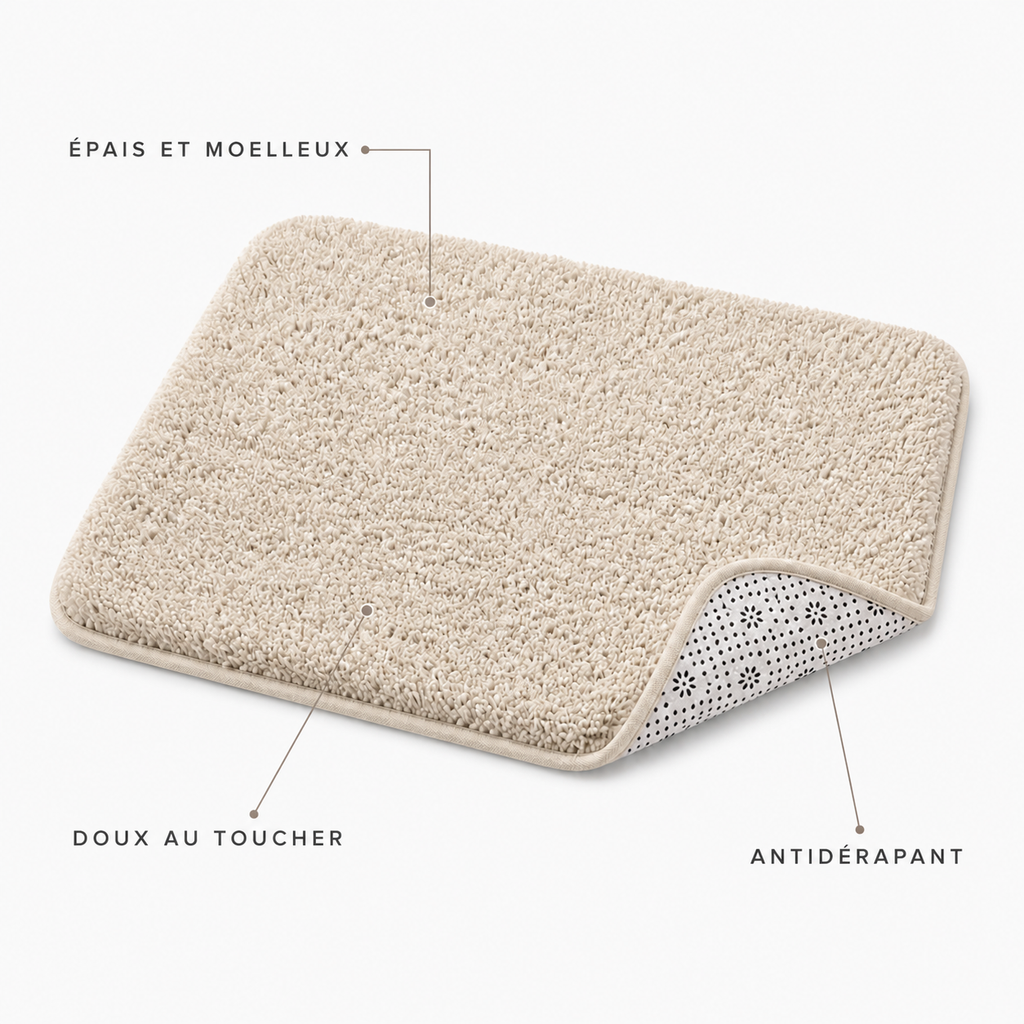 Tapis de bain épais et texturé