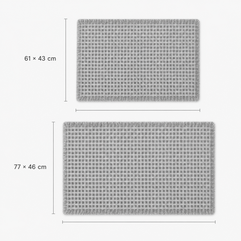 Tapis de bain gaufré à franges