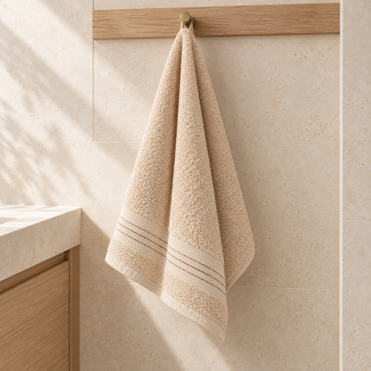 Serviette pour les mains à liserés dorés