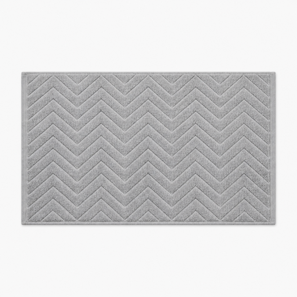 Tapis de bain texturé à motif chevrons