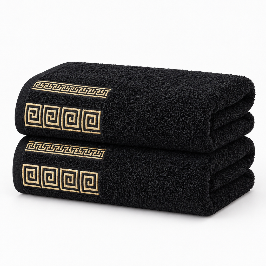 Duo de serviettes en coton à motifs grecs