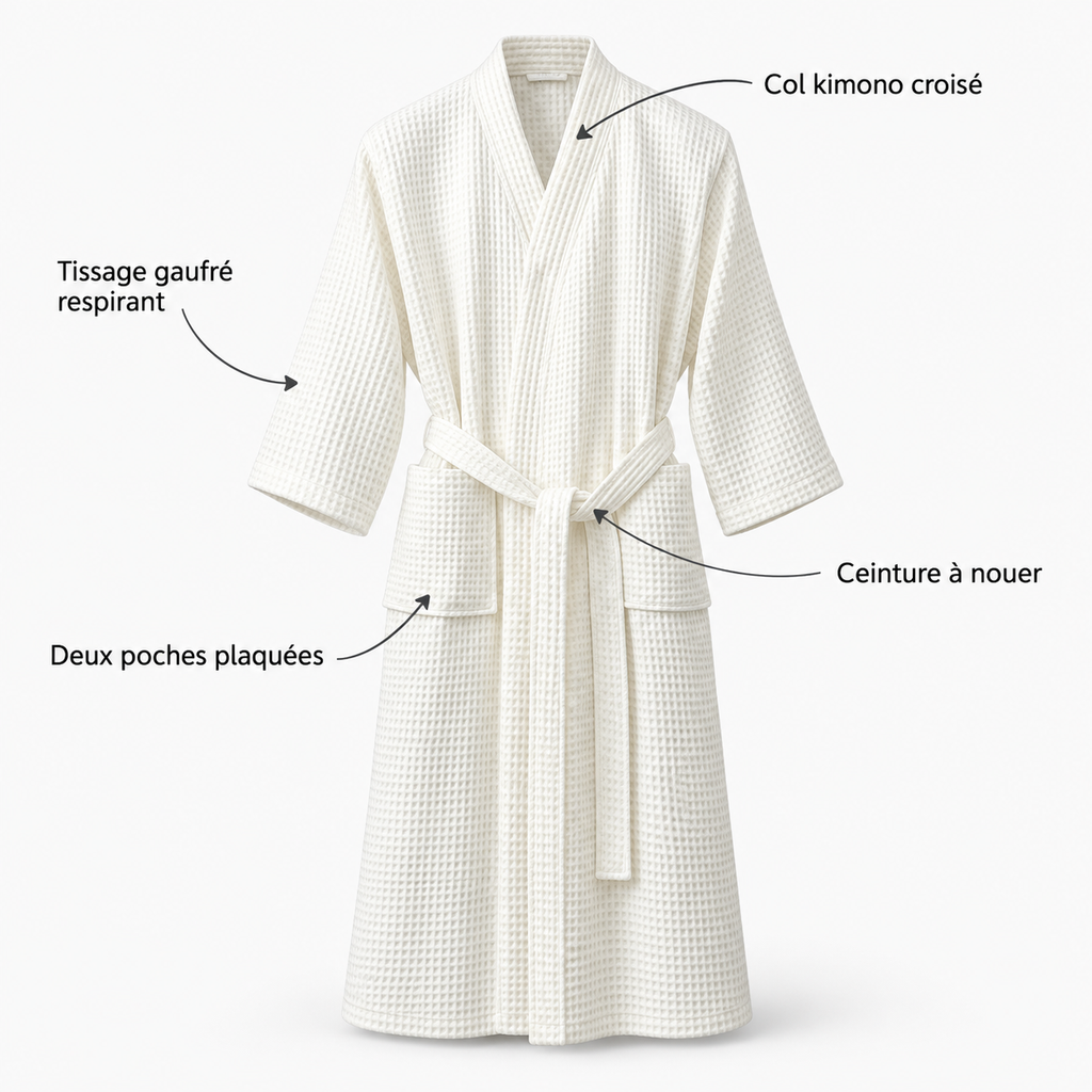 Peignoir gaufré inspiration spa