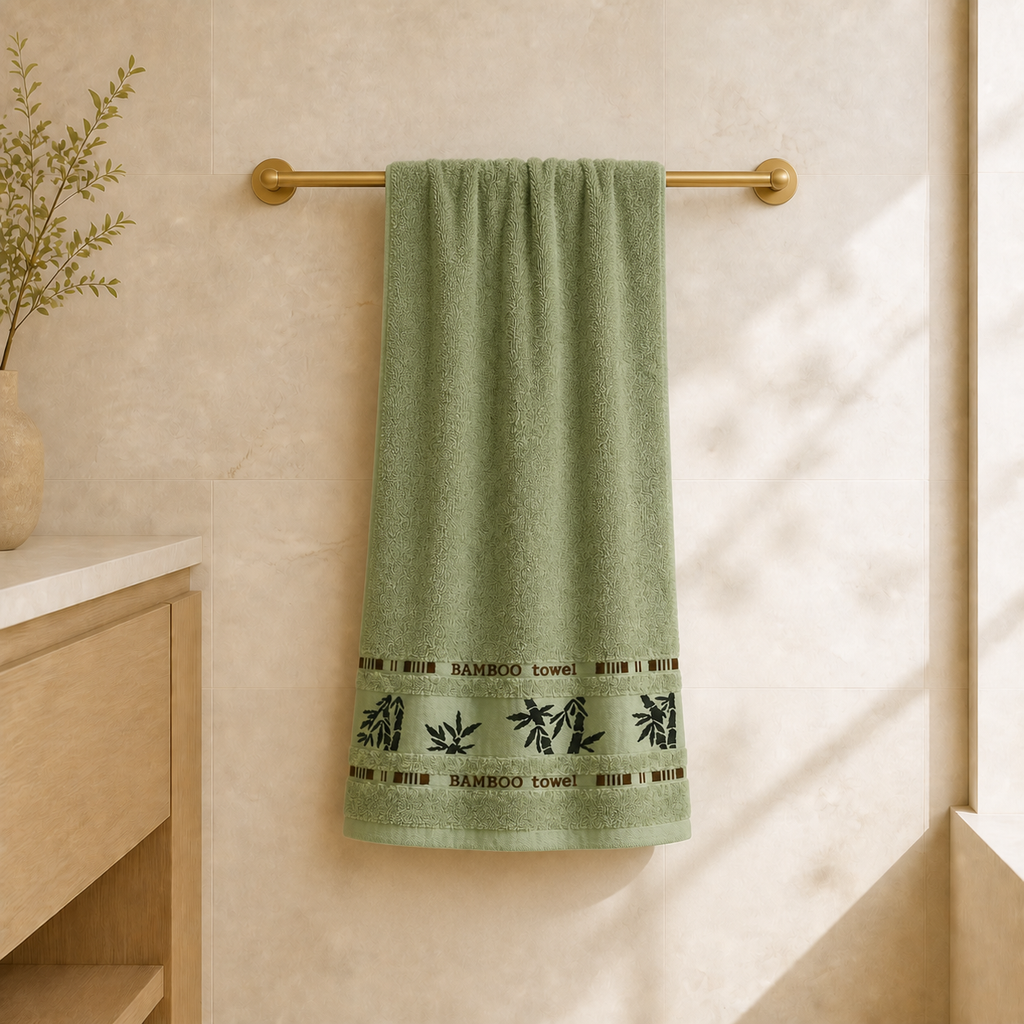Serviette pour les mains à motif bambou