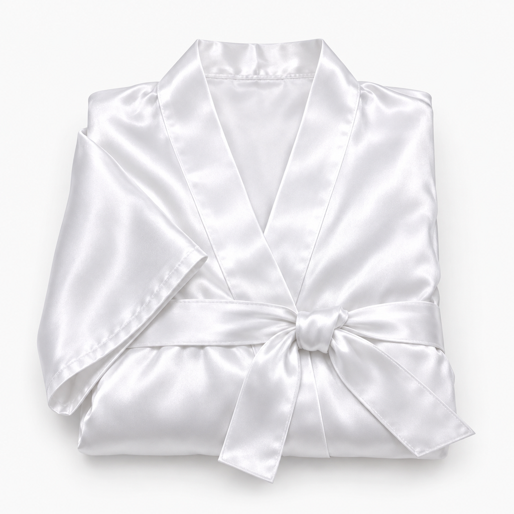 Peignoir kimono en satin soyeux