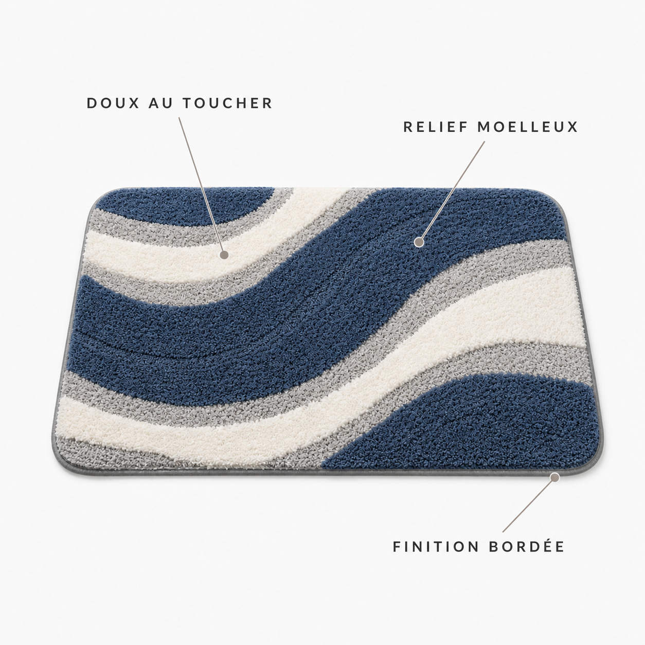 Tapis de bain à motif ondulé