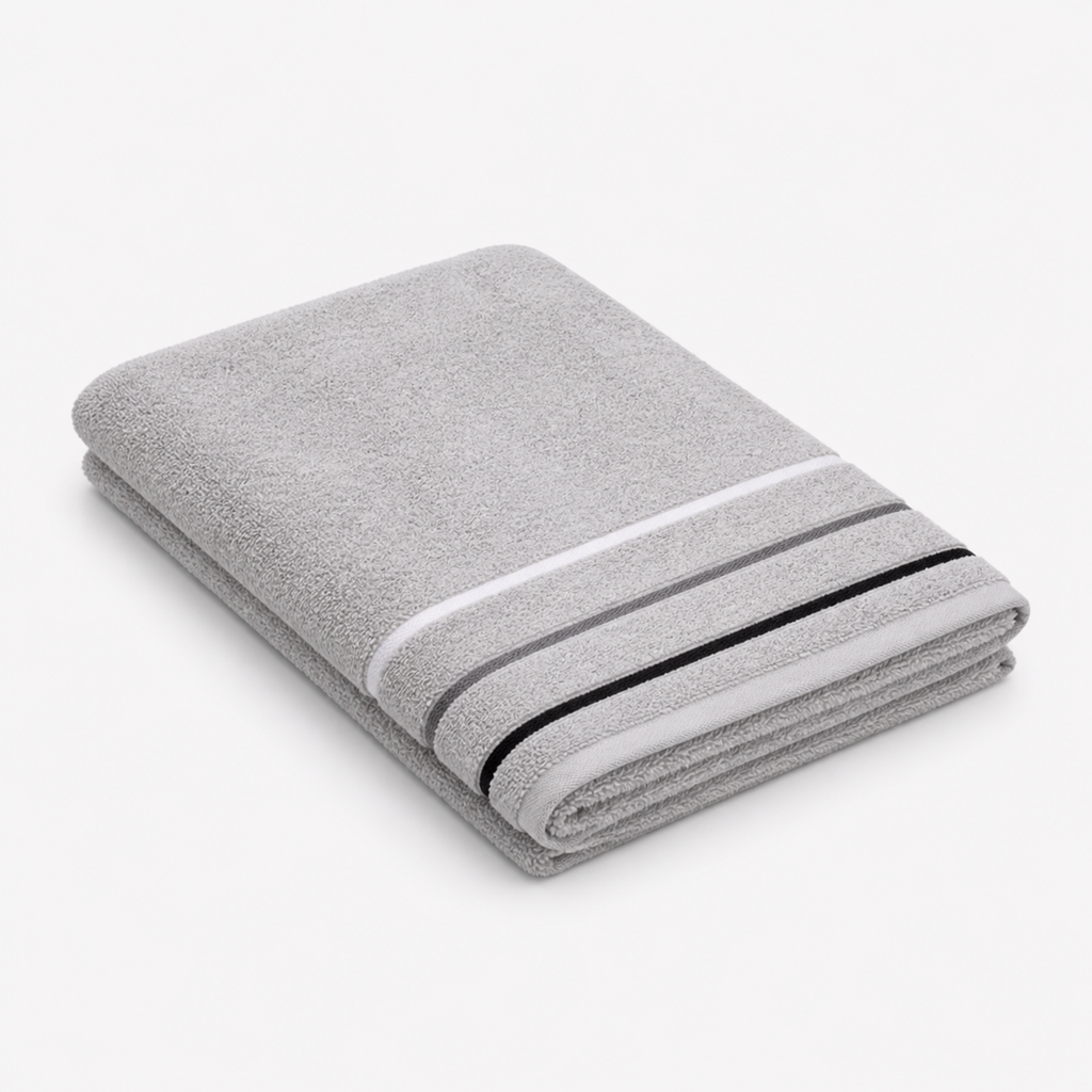 Serviette pour les mains à liserés contrastés