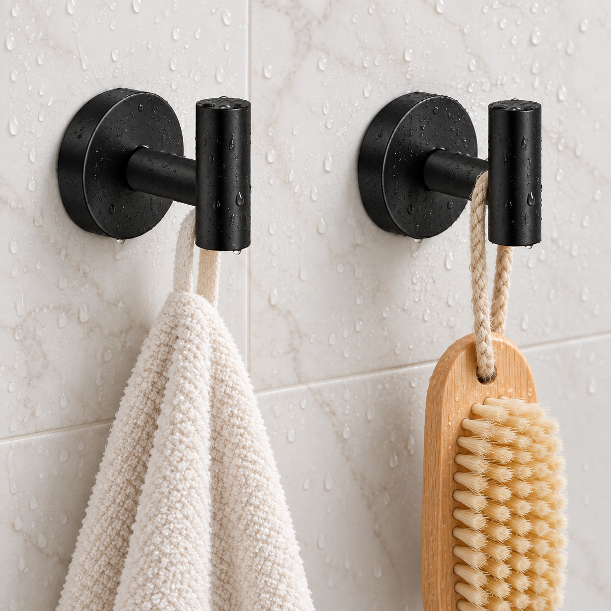 Lot de 2 crochets porte serviettes mural rond