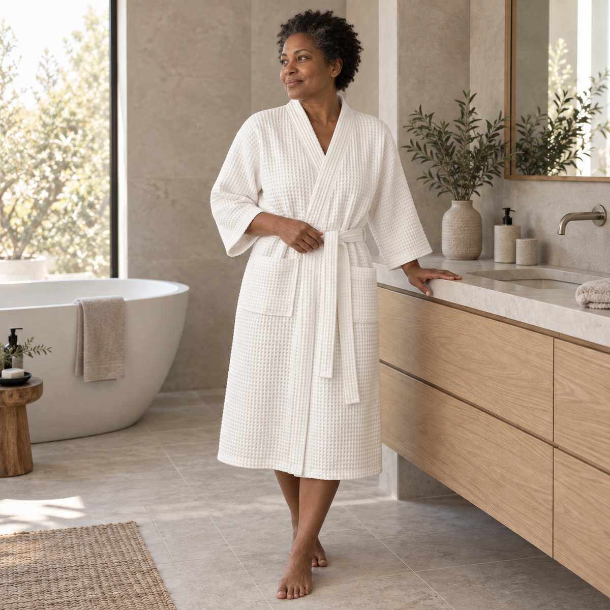 Peignoir gaufré inspiration spa