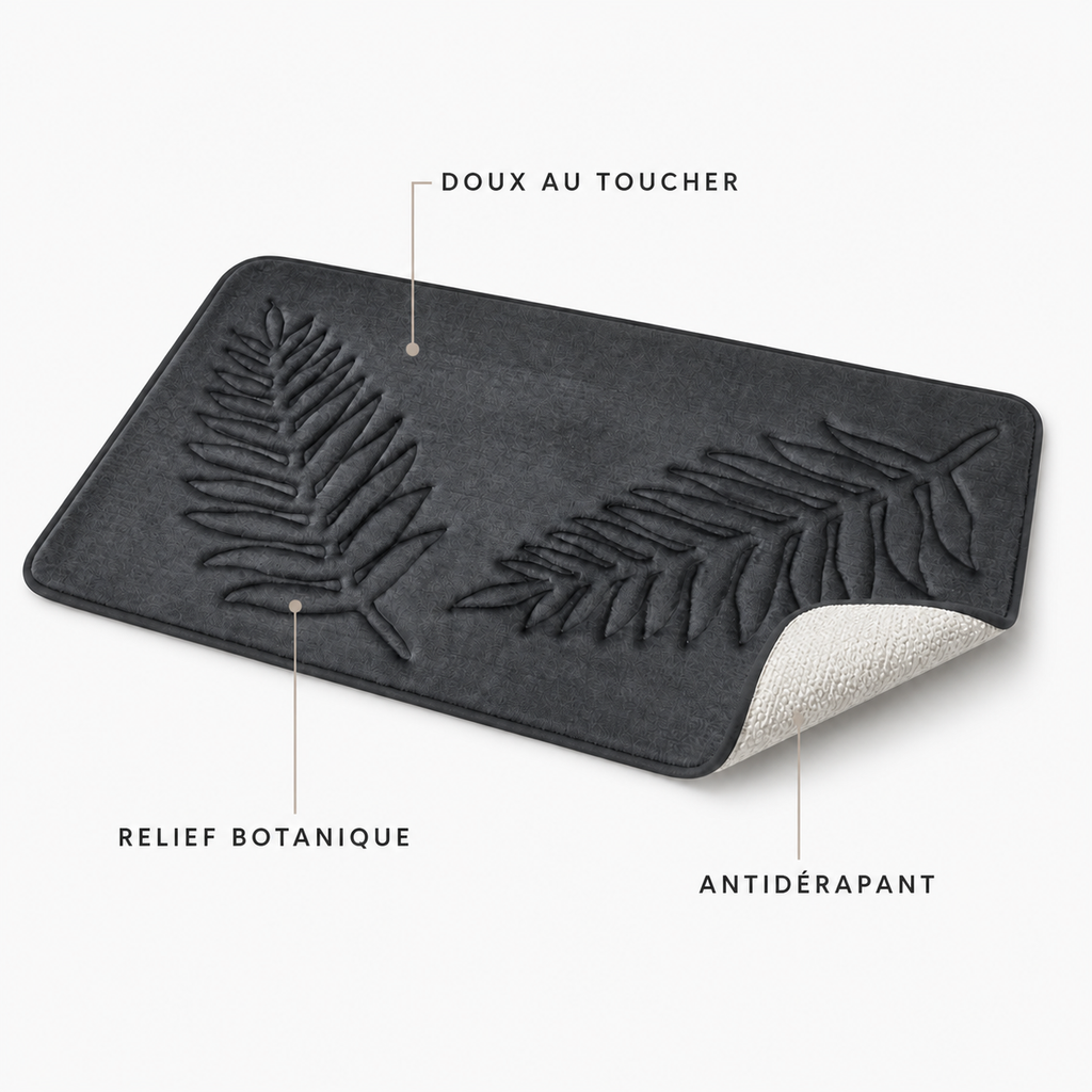 Tapis de bain botanique