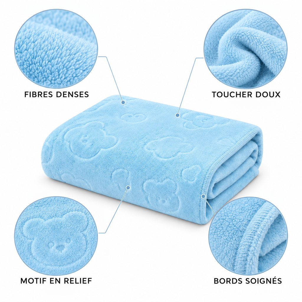 Serviette pour les mains en microfibre à motifs en relief