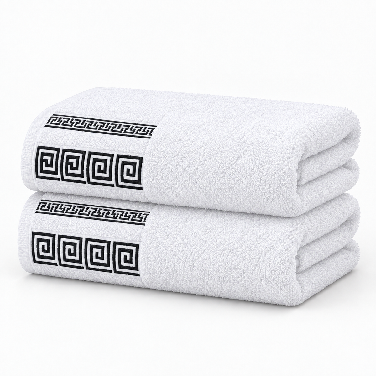 Duo de serviettes en coton à motifs grecs