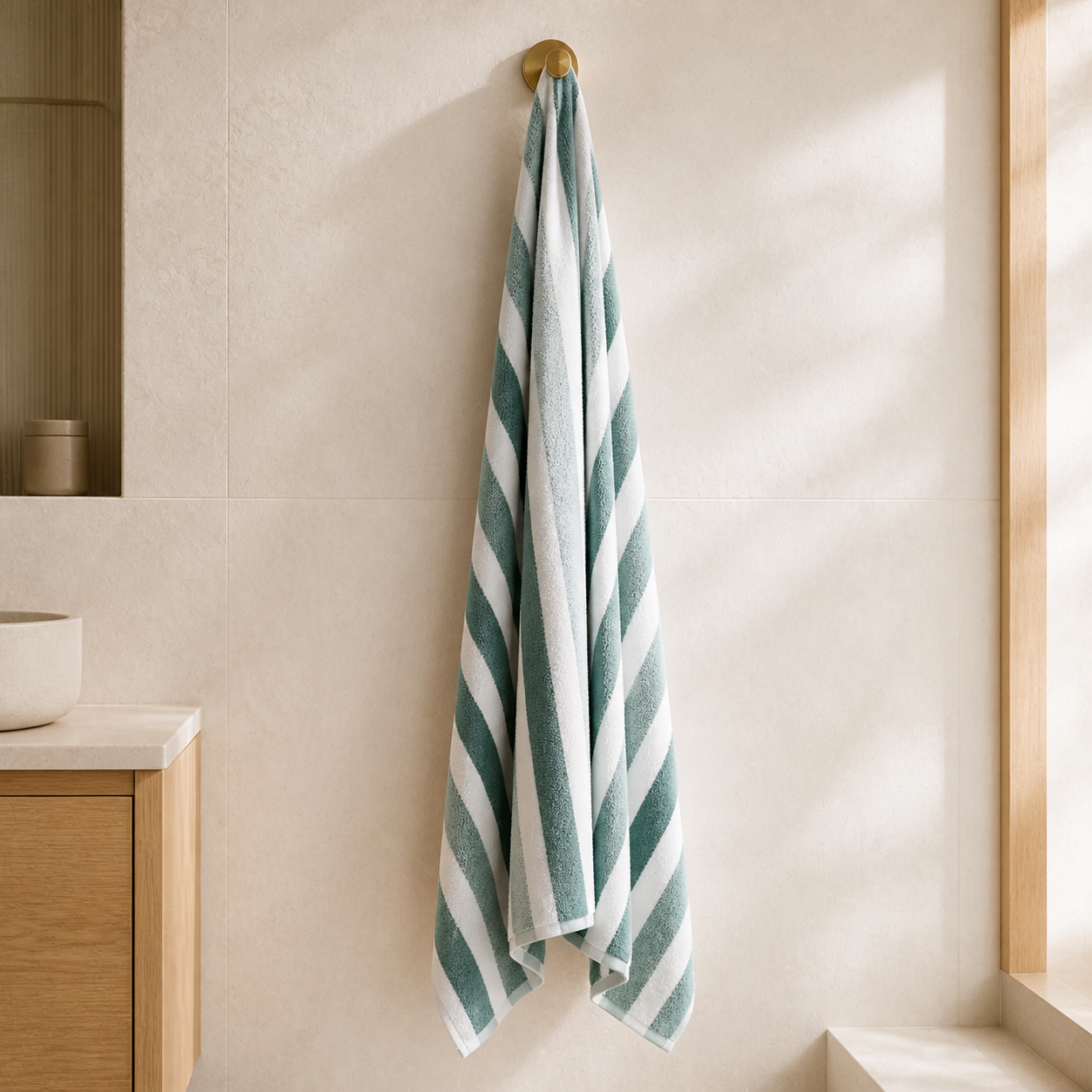 Serviette de bain à rayures