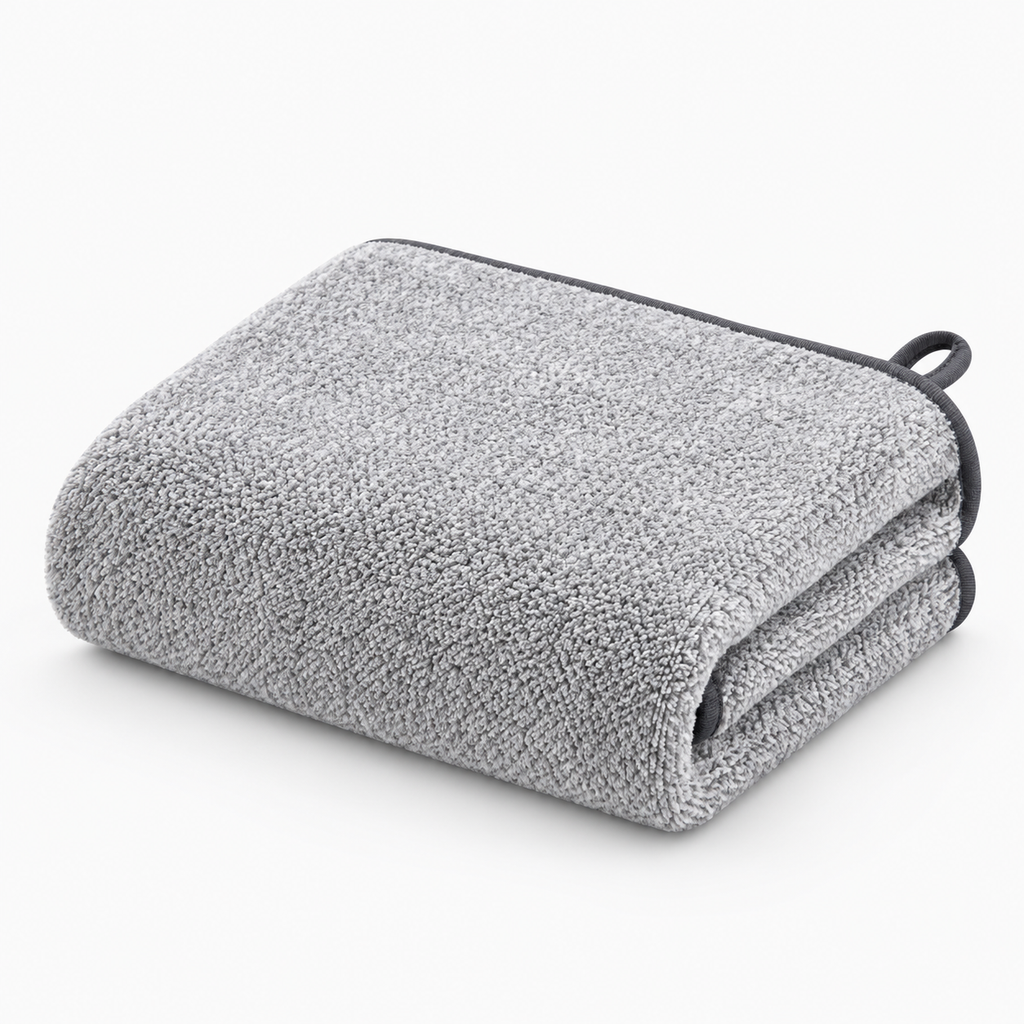 Serviette de bain grise effet chiné