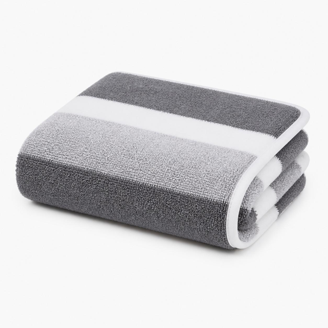 Serviette de bain à rayures contrastées
