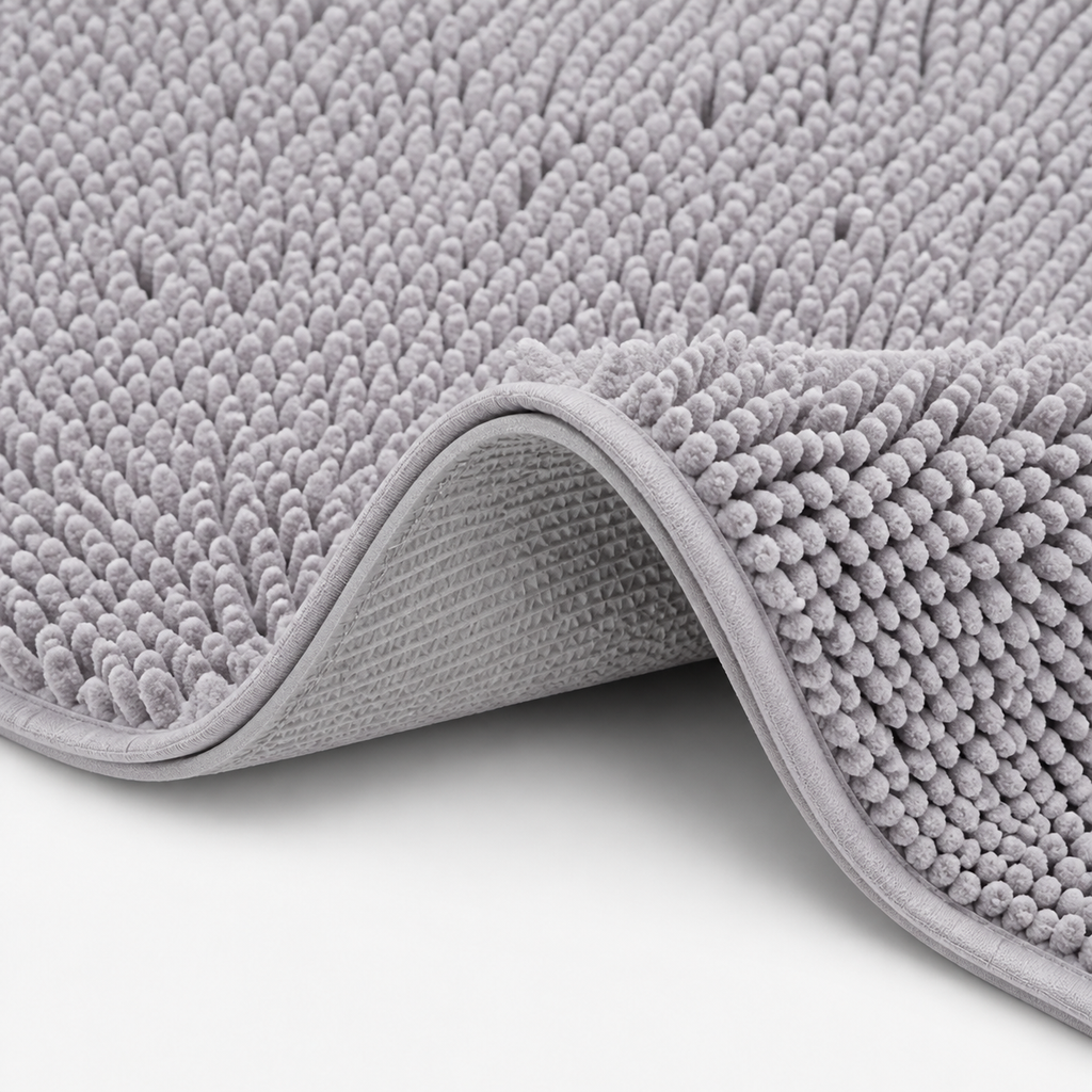 Tapis de bain en chenille moelleuse