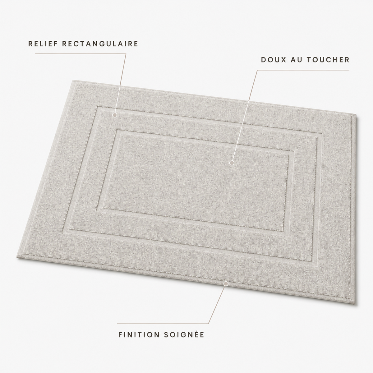 Tapis de bain à cadres concentriques