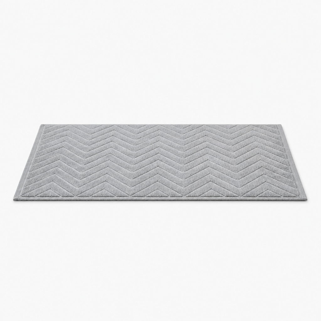 Tapis de bain texturé à motif chevrons