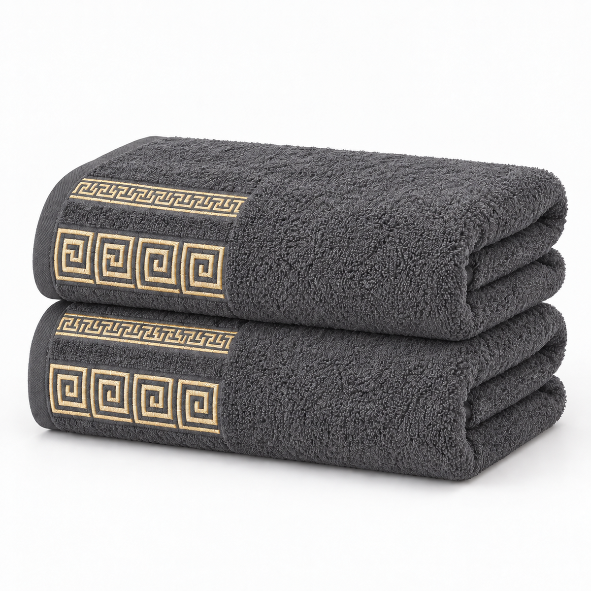 Duo de serviettes en coton à motifs grecs