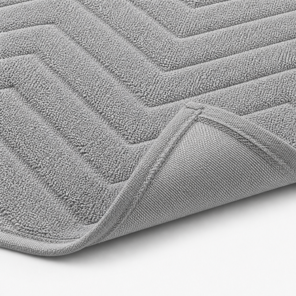 Tapis de bain texturé à motif chevrons