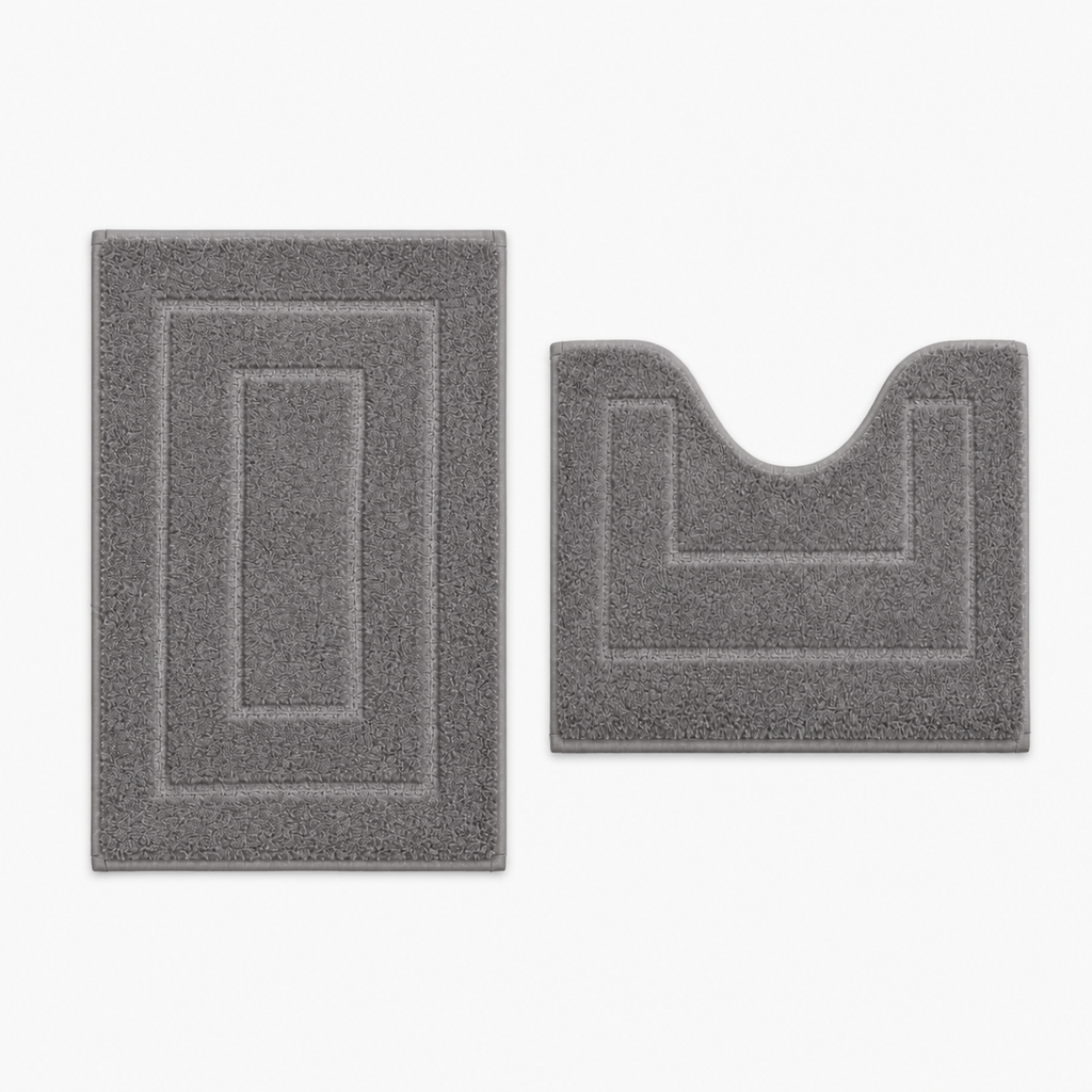 Ensemble de tapis de salle de bain à relief géométrique