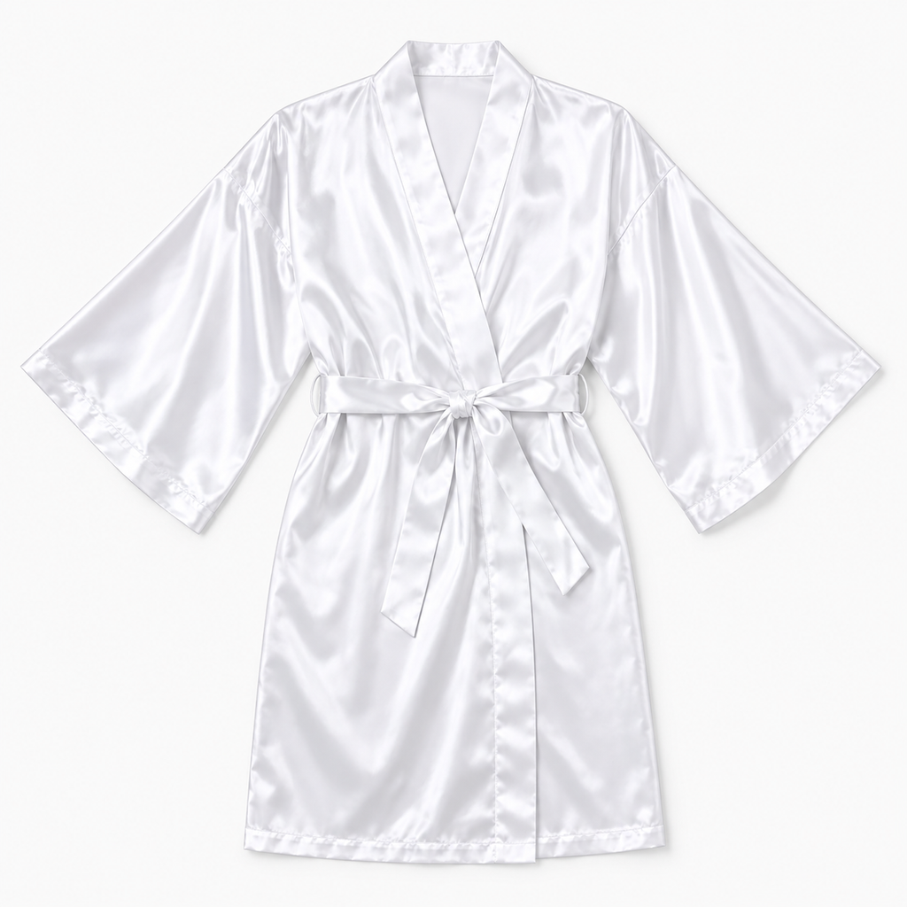 Peignoir kimono en satin soyeux