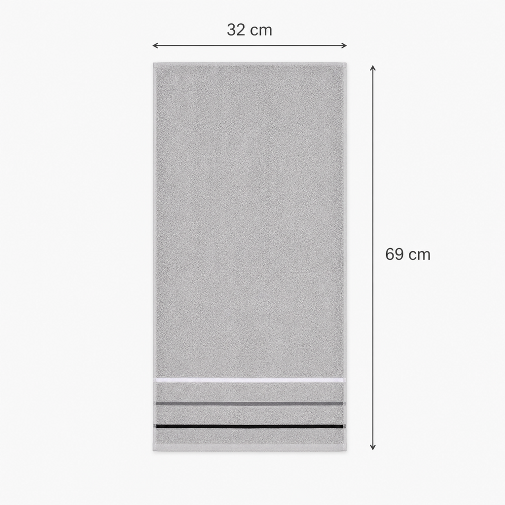 Serviette pour les mains à liserés contrastés