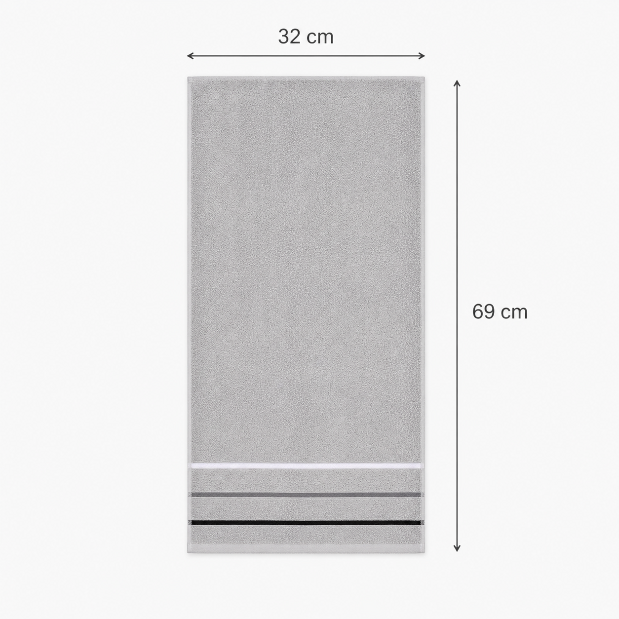 Serviette pour les mains à liserés contrastés