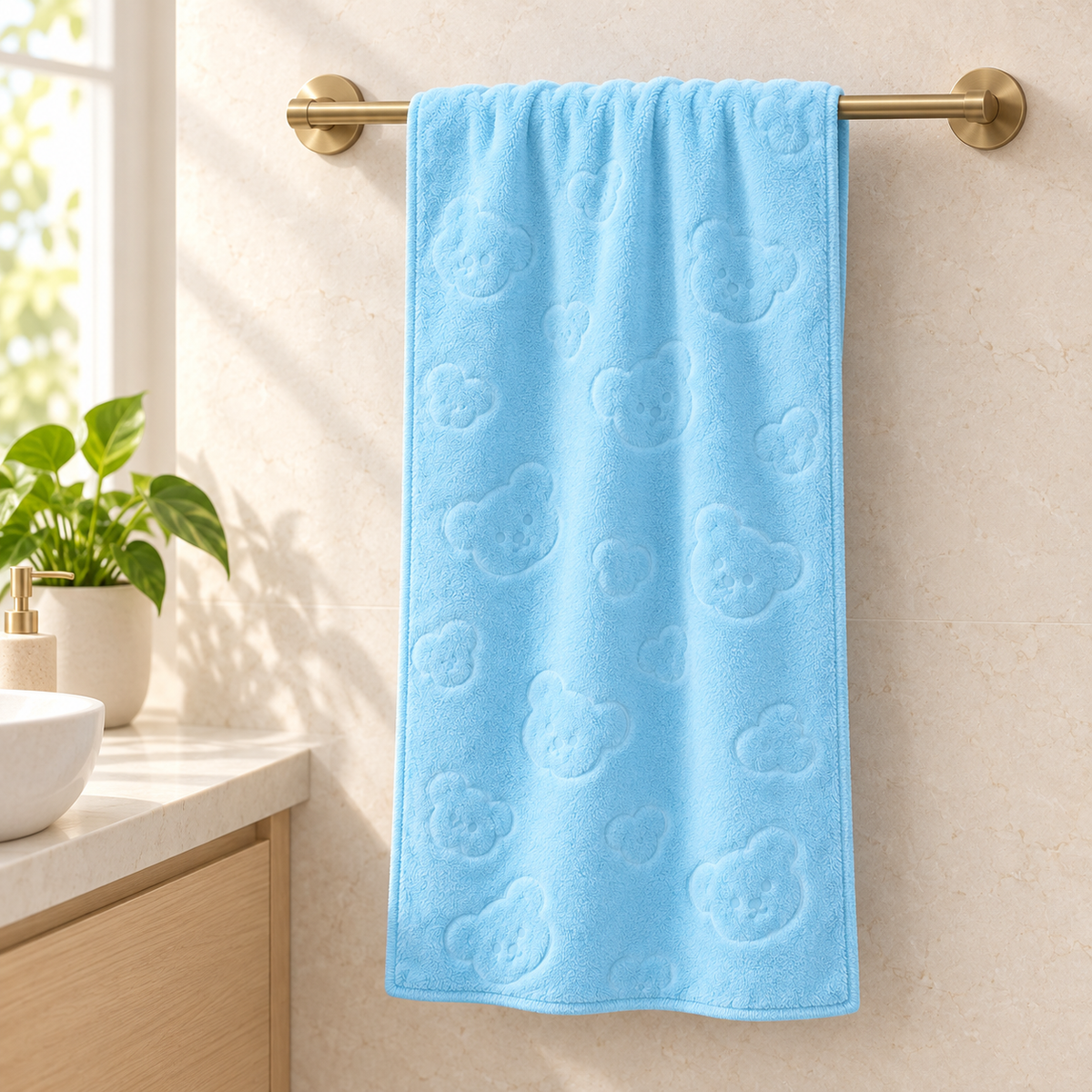 Serviette pour les mains en microfibre à motifs en relief