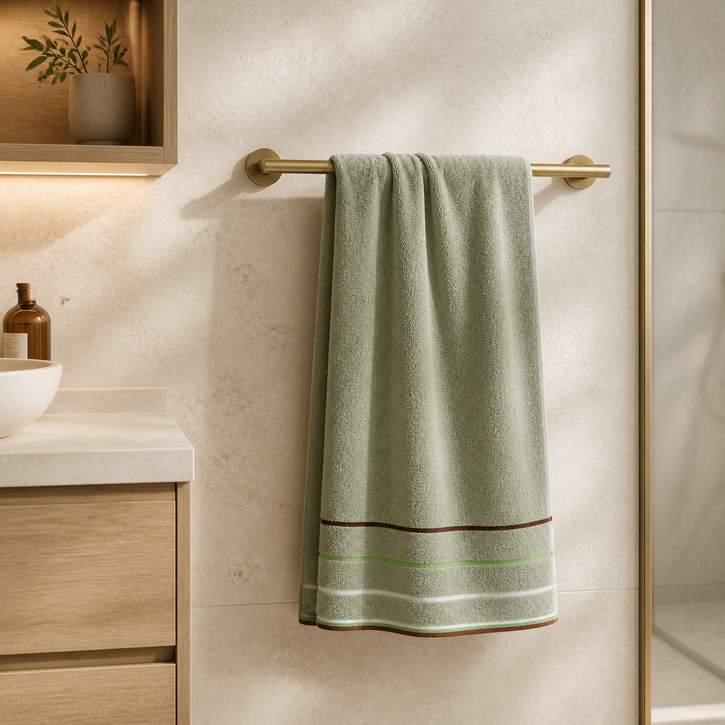 Serviette pour les mains à fines rayures