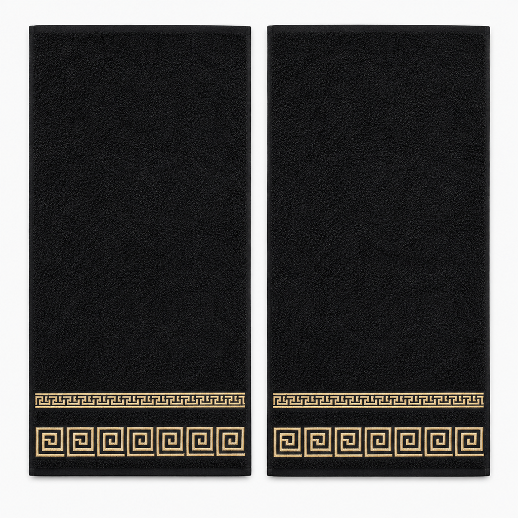 Duo de serviettes en coton à motifs grecs