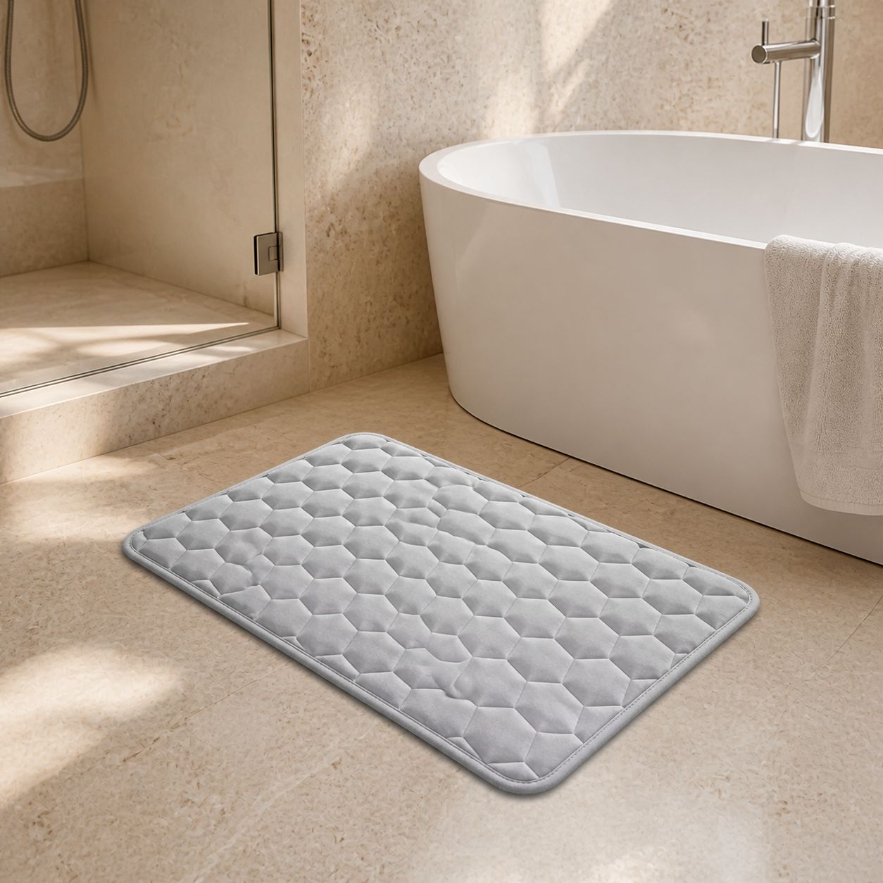 Tapis de bain à relief alvéolé