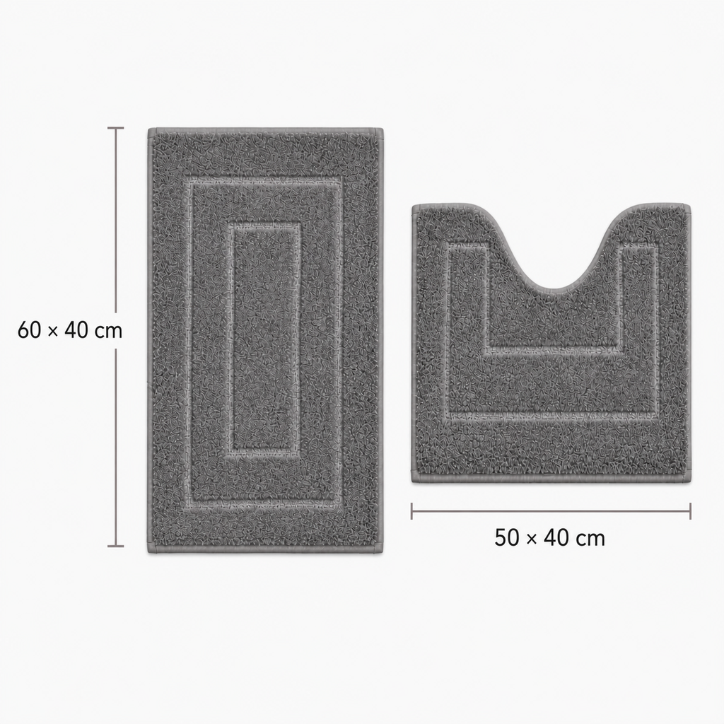 Ensemble de tapis de salle de bain à relief géométrique