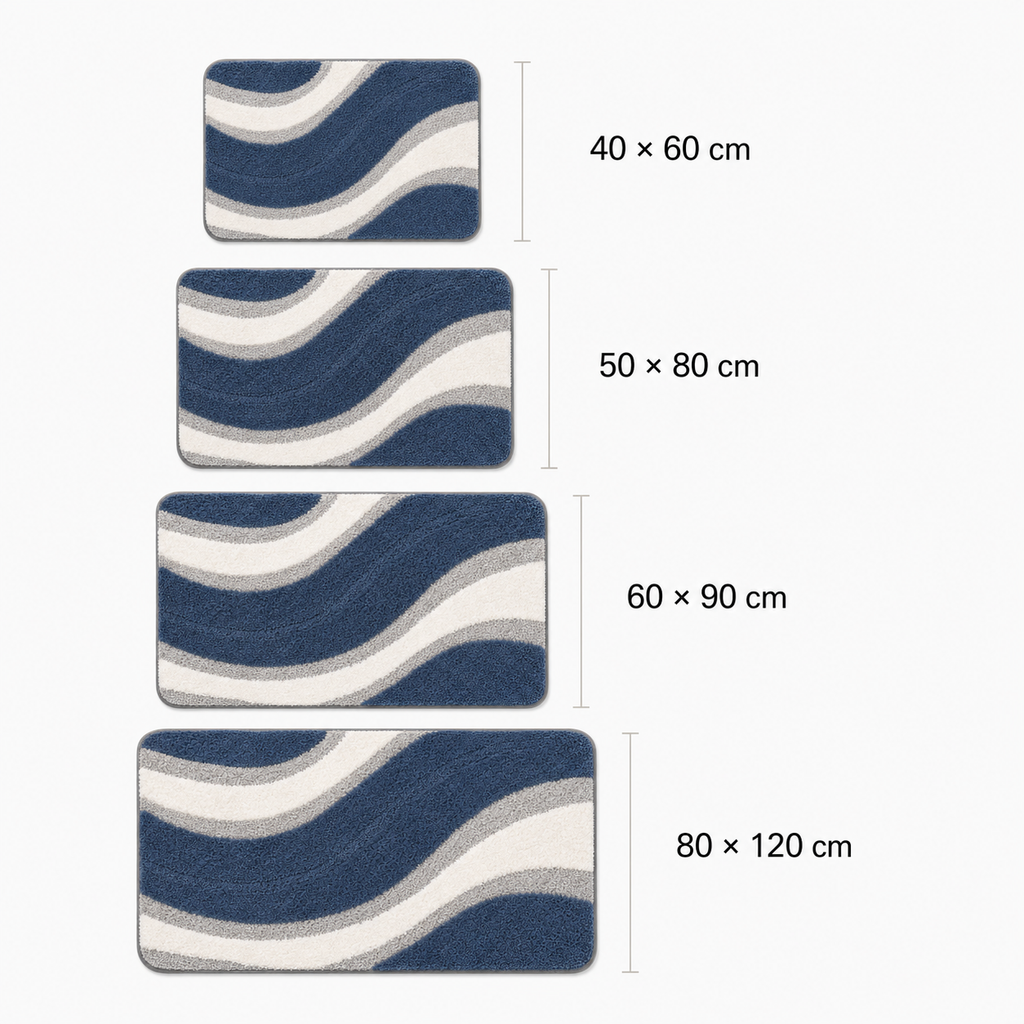 Tapis de bain à motif ondulé