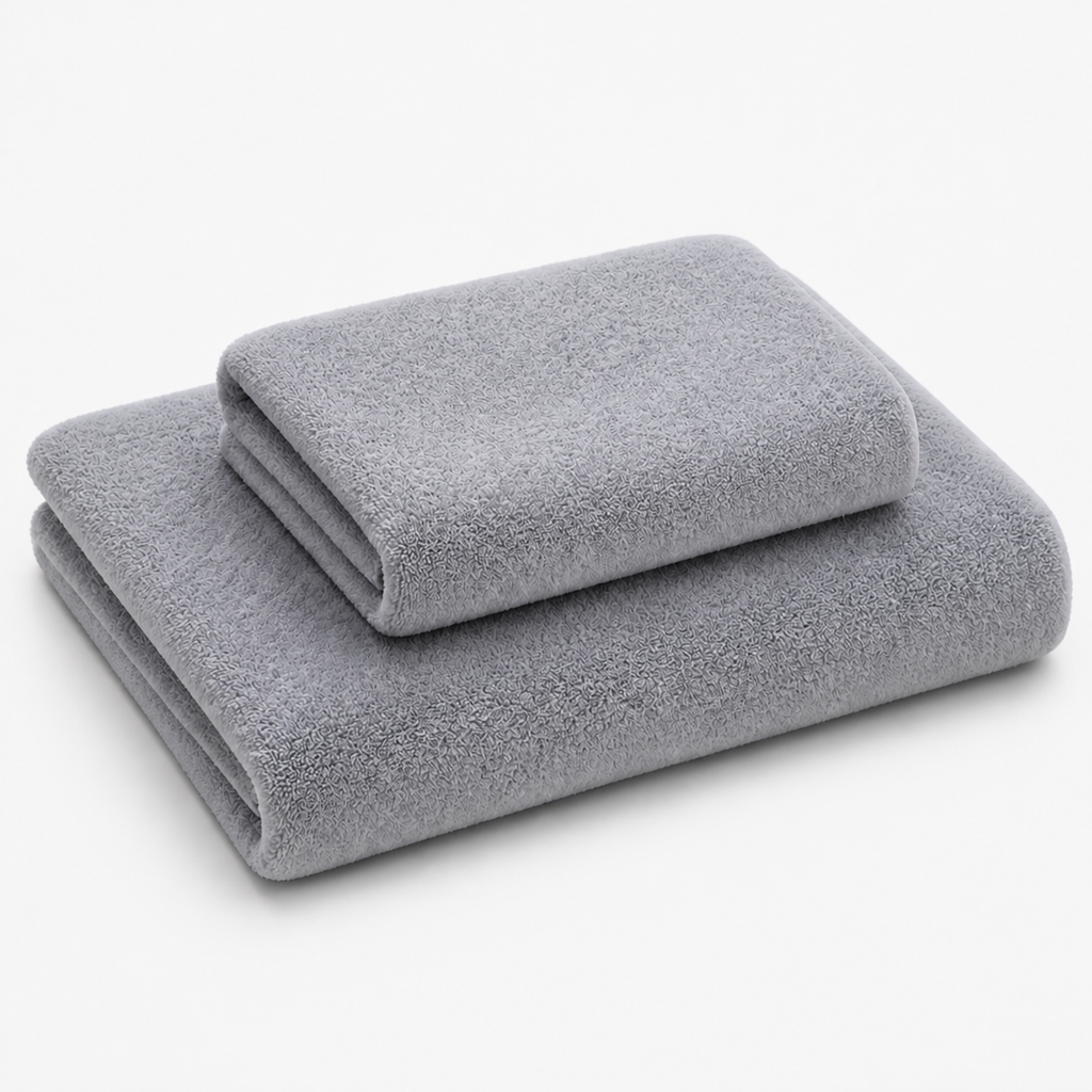 Duo de serviettes unies au toucher velours