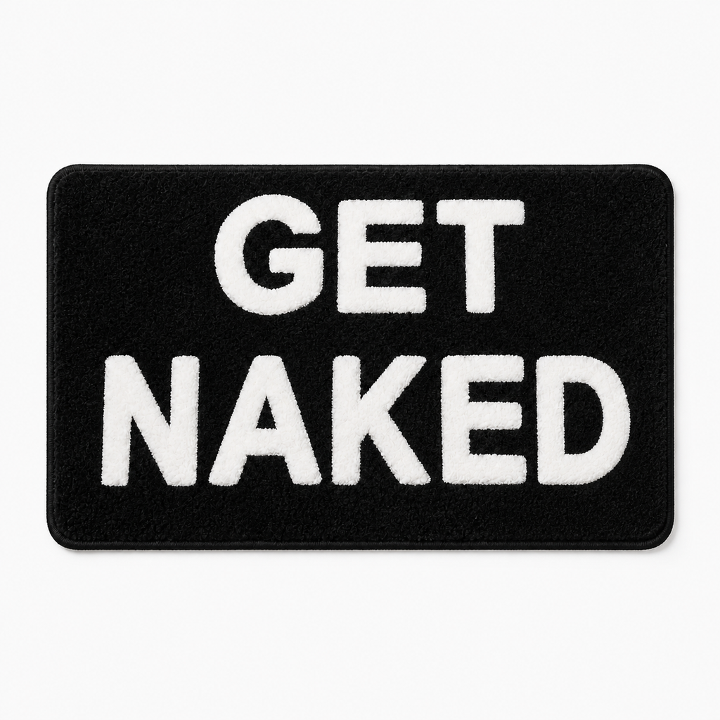 Tapis de bain graphique "Get Naked"