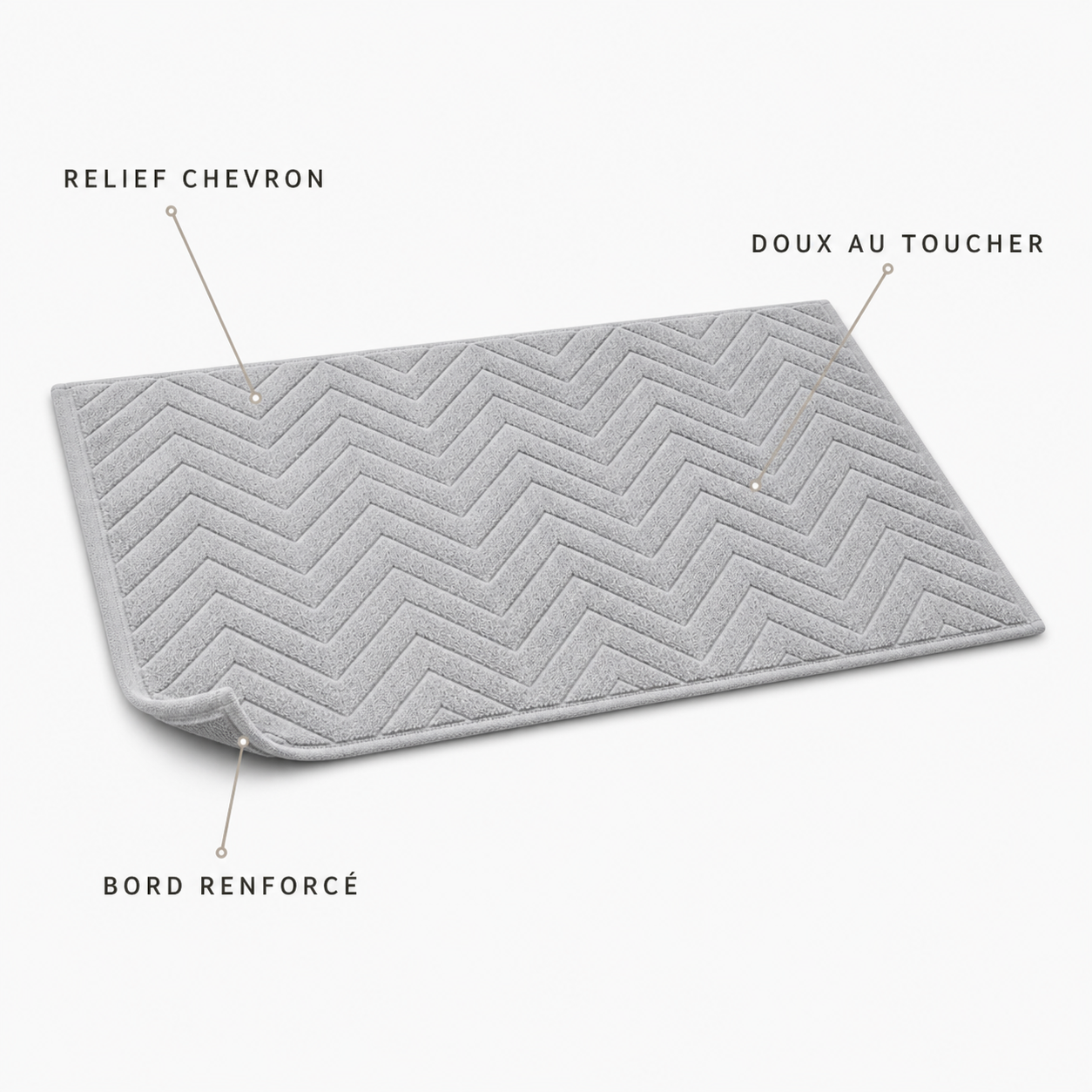 Tapis de bain texturé à motif chevrons
