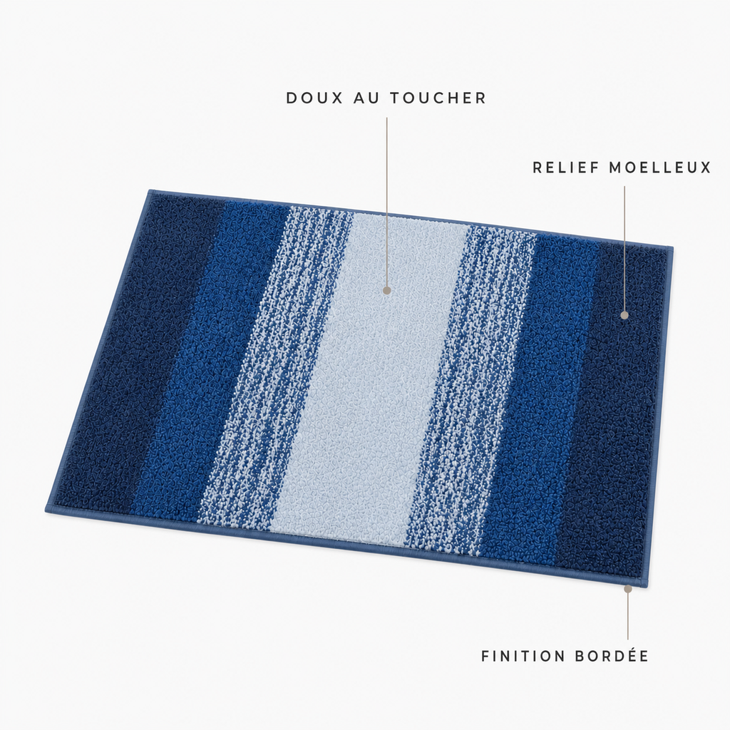 Tapis de bain à bandes dégradées