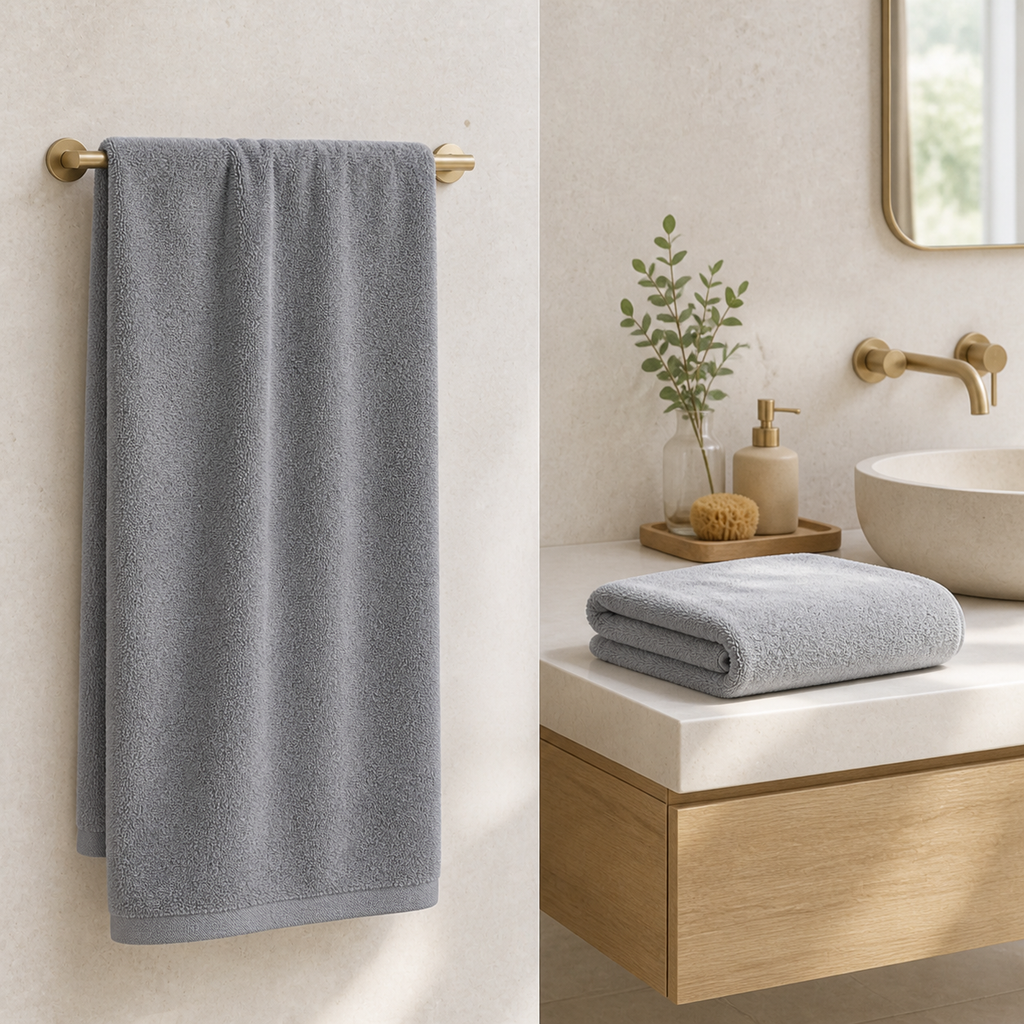 Duo de serviettes unies au toucher velours