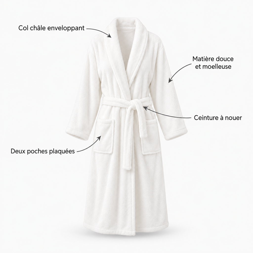 Peignoir long en polaire douce