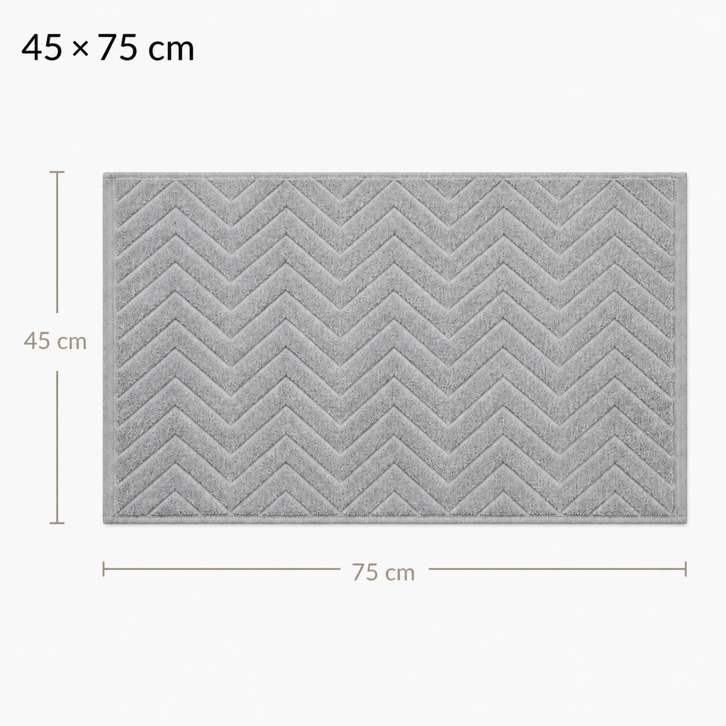 Tapis de bain texturé à motif chevrons