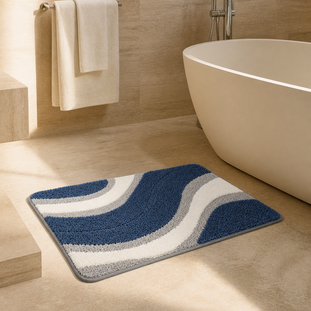 Tapis de bain à motif ondulé