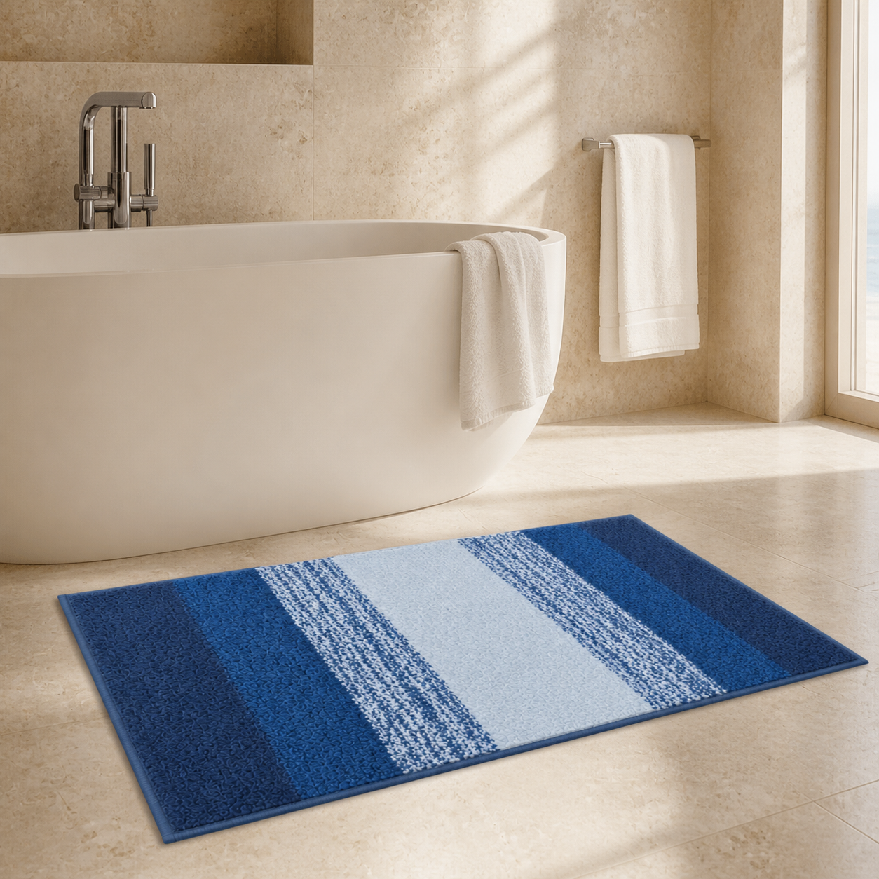 Tapis de bain à bandes dégradées