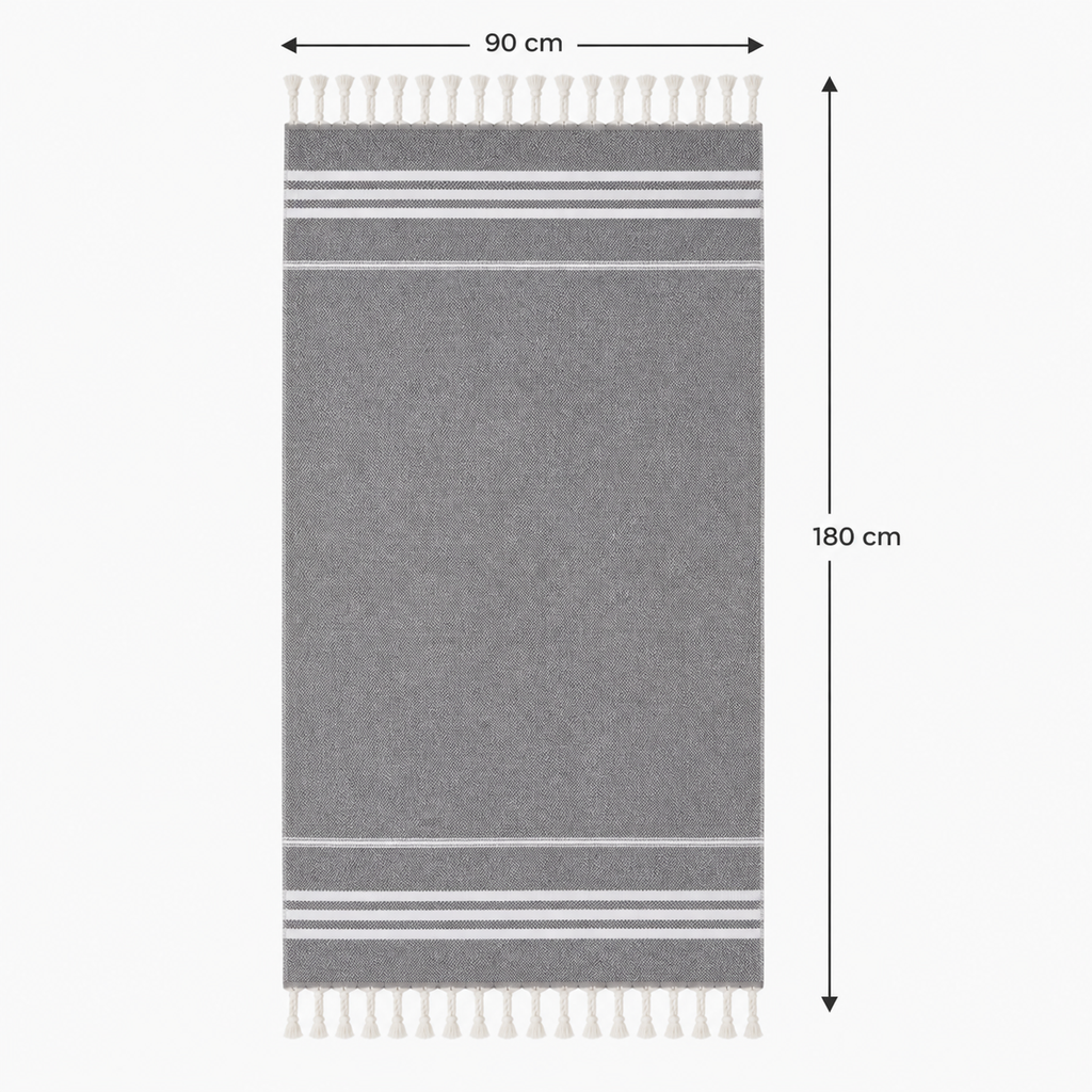 Drap de bain tissé à franges