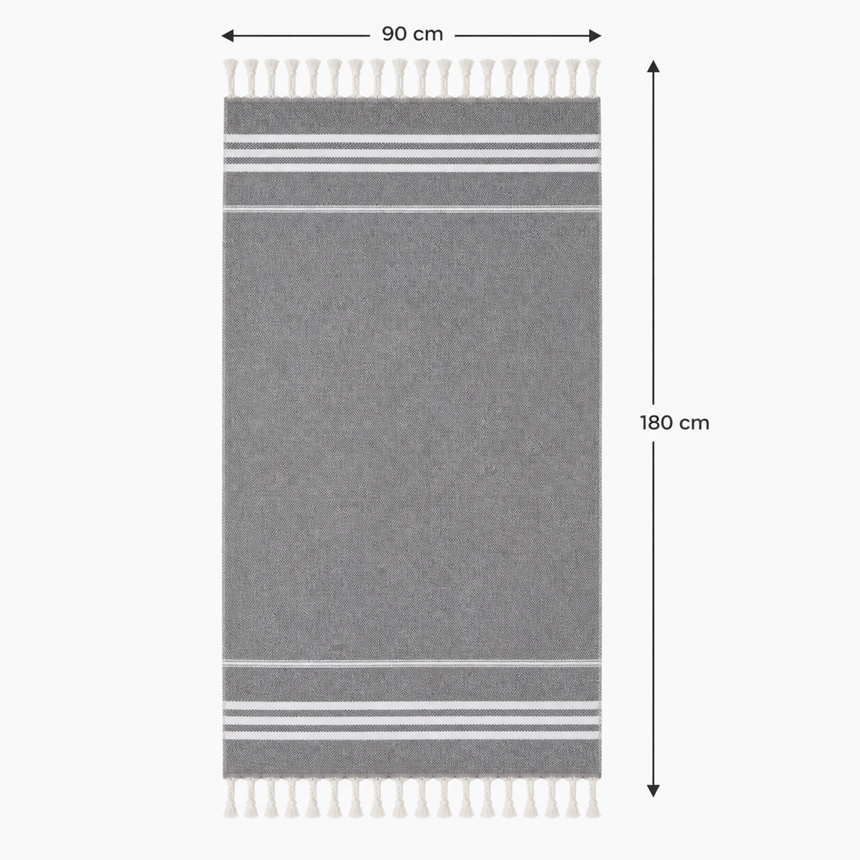 Drap de bain tissé à franges